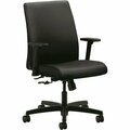 The Hon Co Task Chair, Low-Back, Adjust Arms, 27-1/2inx36inx41in, BK Vinyl HONIT105UR10